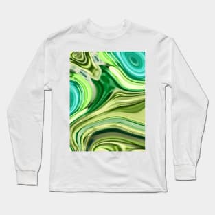 1980s modern trendy abstract teal mint green swirls Long Sleeve T-Shirt